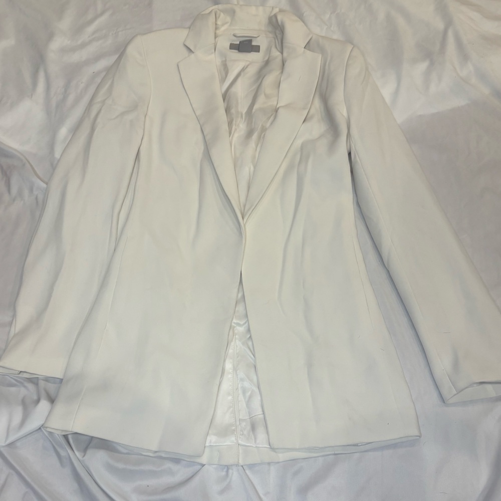 H&M Classic white size 2 Women's Blazer office evening date edgy